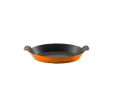 Voeux Kitchenware Amusant Turuncu Oval Döküm Sahan Ve Ahşap Nihale 20 Cm