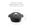 Voeux Kitchenware Elegance Siyah Döküm Mini Güveç 12 Cm