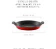 Voeux Kitchenware L'amour Kırmızı Oval Döküm Sahan Ve Ahşap Nihale 20 Cm