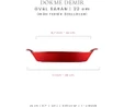 Voeux Kitchenware L'amour Kırmızı Oval Döküm Sahan Ve Ahşap Nihale 20 Cm