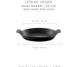 Voeux Kitchenware Elegance Siyah Oval Döküm Sahan Ve Ahşap Nihale 20 Cm