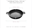 Voeux Kitchenware Elegance Siyah Döküm Yuvarlak Izgara Tava 30 Cm