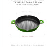 Voeux Kitchenware Forêt Yeşil Döküm Döküm Yuvarlak Izgara Tava 30 Cm
