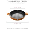 Voeux Kitchenware Amusant Turuncu Döküm Yuvarlak Izgara Tava 30 Cm