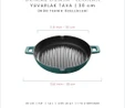 Voeux Kitchenware Profond Turkuaz Döküm Yuvarlak Izgara Tava 30 Cm