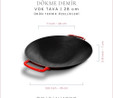 Voeux Kitchenware L'amour Kırmızı Döküm Wok Tava 28 Cm
