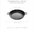 Voeux Kitchenware Gracieuse Gri Döküm Yuvarlak Izgara Tava 30 Cm