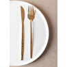 The Mia Shiny Çatal Kaşık Bıçak Takımı Mat Gold 24 Parça