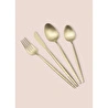 The Mia Shiny Çatal Kaşık Bıçak Takımı Mat Gold 24 Parça