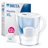 BRITA Marella XL 12 X Maxtra Pro All-In-1 Filtreli Su Arıtma Sürahisi - Beyaz