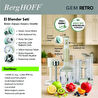 Berghoff Gem Retro 1200 W El Blender Seti – 800 ml Hazne, 5 Parça Aksesuar, Metal Konektör | Vanilya Krem