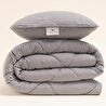 Penelope Microfiber Kumaş Tek Kişilik Gri Yastık Yorgan Seti - Colors In Comfort