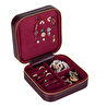 Bloominbag Amanda Burgundy Bloom Grande Gerçek Deri Takı & Mücevher Kutusu