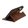Bloominbag Bloomcase Apple Iphone 16 Pro Max – Mahogany Brown Hakiki Deri Cüzdanlı Telefon Kılıfı