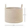 Ocean Home Textile Bej Kırçıllı Pamuklu Halat Sepet 35 X 27 Cm