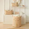 Ocean Home Textile 3'lü Çocuk Odası Sevimli Zürafa Jüt Keten Kumaş Sepet Set 1 Adet 24 X 17 X 14 / 1 Adet 30 X 21 X 18 / 1 Adet 33