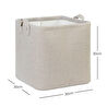 Ocean Home Textile Bej Renk Dokulu Kumaş Sepet 30 X 30 X 30 Cm