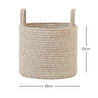Ocean Home Textile Bej Kırçıllı Pamuklu Halat Sepet 26 X 22 Cm