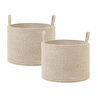 Ocean Home Textile 2'li Bej Kırçıllı Pamuklu Halat Sepet Set 35 X 27 Cm