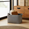 Ocean Home Textile Antrasit Renk Dokulu Kumaş Sepet 36 X 27 X 22 Cm