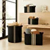 Ocean Home Textile 4'lü Çizgili Siyah Renk Jüt Sepet Set 24 X 17 X 14 / 30 X 21 X 18 / 42 X 31 X 25 / 36 X 40 Cm