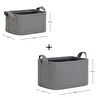 Ocean Home Textile 2'li Antrasit Renk Dokulu Kumaş Sepet Set 24 X 17 X 12 / 30 X 21 X 18 Cm