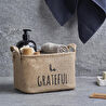 Ocean Home Textile Be Grateful Jüt Sepet 24 X 17 X 14 Cm