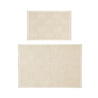 Ocean Home Textile 2'li Yıkanabilir Pamuklu Ekru Renk Dama Desen Paspas 1 Adet 40 X 60 / 60 X 90 Cm
