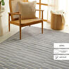 Ocean Home Textile Gri Renk Çizgi Desenli Şönil Halı Kilim 160 X 230 Cm