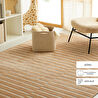 Ocean Home Textile Bej Renk Çizgi Desenli Şönil Halı Kilim 120 X 180 Cm