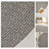 Ocean Home Textile Yıkanabilir Gri Kırçıllı Pamuklu Halı Kilim Ø 80 Cm