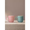 Rakle Mottolu Seramik 2'li Kupa Seti Pembe-mavi 400 Cc