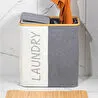 Vienev İki Bölmeli Çamaşır Sepeti - Çift File Torbalı
