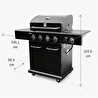 Kenmore Gazlı Barbekü 4 Ocaklı Siyah - Metal