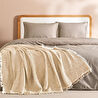 Penelope %100 Pamuk Müslin Yatak Örtüsü 220x240 Cm Bej - Glen Serisi