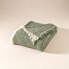 Penelope %100 Pamuk Müslin Yatak Örtüsü 160x240 Cm Yeşil - Glen Serisi