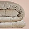 Penelope Tek Kişilik Çift Taraflı Welsoft Yorgan Taş 155x215 Cm - Velour Serisi