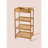 The Mia Bambu 4 Katlı Tepsili Düzenleyici Dolap Raf 75x40x30 Cm