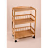 The Mia Bambu Tekerlekli 3 Katlı Düzenleyici Dolap Raf 80x53x30 Cm