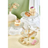 Lora Bianca Goblen Şeffaf 5 Parça Pasta/tatlı Sunum Ve Servis Seti Şeffaf
