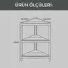 Vienev Köşe Tipi 3 Katlı Çok Amaçlı Mutfak Ve Banyo Rafı Siyah