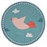 Itsy Bitsy Kids Amulet Bird Mint Yeşili Yıkanabilir Yuvarlak Çocuk Halısı 120cm