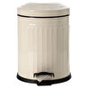 Mudo Home 5lt Pedalli Vintage Çöp Kovasi Krem