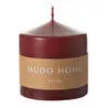 Mudo Home Sütun Mum Bordo 7x7cm