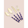 The Mia Joy Çatal Kaşık Bıçak Takımı Mor Gold 24 Parça