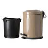 Mudo Home 5lt Pedalli Vintage Çöp Kovasi Bej