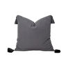 Penelope Nora Püsküllü Kırlent Kılıfı 50x50 Cm Koyu Gri