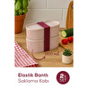 Vienev 2'li Elastik Bantlı İstiflenebilir Pratik Saklama Kabı Seti 2x(1100 Ml) Pembe