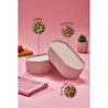 Vienev 2'li Elastik Bantlı İstiflenebilir Pratik Saklama Kabı Seti 2x(1100 Ml) Pembe