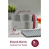 Vienev 3'lü Elastik Bantlı İstiflenebilir Pratik Saklama Kabı Seti 2x 1100 Ml 1x 2600 Ml Gri